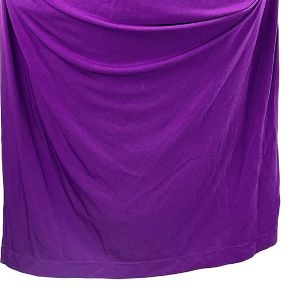 Elegant & Classic! Suzi Chin Purple Draped Body Conscious Dress Size 6 - Picture 6 of 11